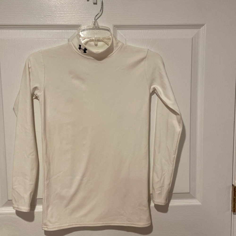 Under armour YXL white mock neck cold gear top